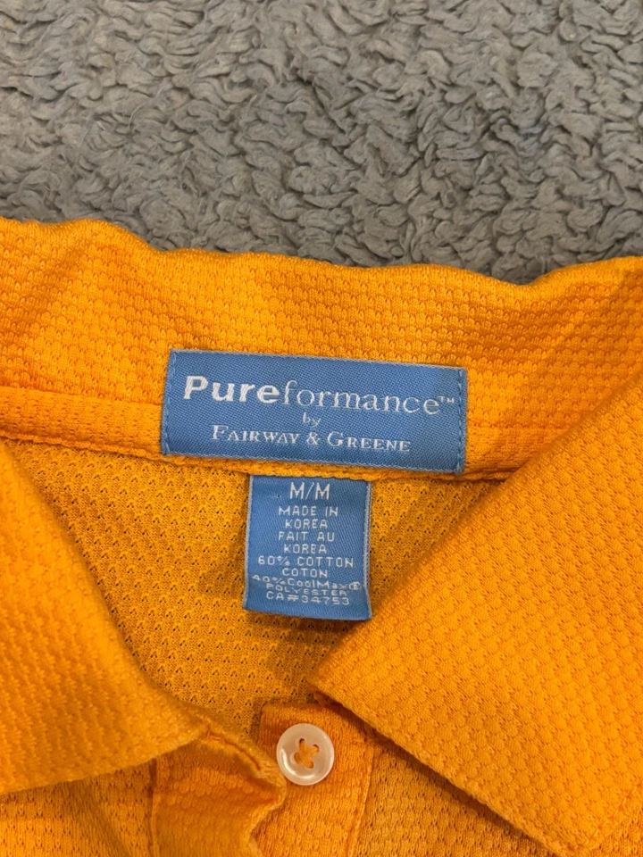 Camisa polo de golf Fairway & Greene Pureformance para mujer mediana naranja activa Foto 2 de 4