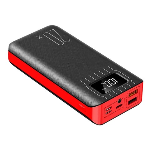 Banque d'alimentation batterie externe 20000mAh double USB avec lampe de poche LED