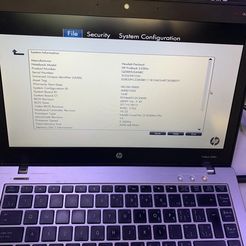 HP ProBook 5330m 13.3" i3-2350M  4GB RAM laptop (read) - Picture 2 of 6