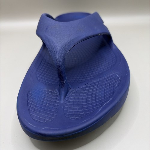 Oofos Original Mens Size 11 W 13 Recovery Slip-On Flip Flops Beach Sandals NAVY - Picture 6 of 13