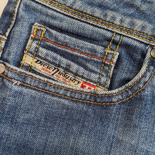 Vintage Diesel Denim Skirt Knee Length Pencil Jean Embroidered Low Rise Womens  - Bild 4 von 8