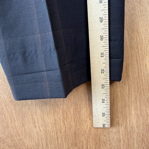 Hugo Boss Suit Mens 44R Brown Windowpane 2 Button Guabello Luxair Wool Mohair - Picture 18 of 23
