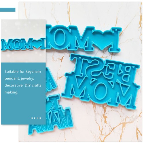  5 Pcs Mothers Day Molds Pendant Silicone Key Chain Round Keychain - Picture 2 of 12