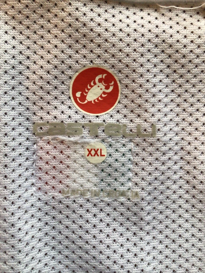 Castelli Men's Cycling Jersey Short Sleeve, 1/2 Zip, XXL White 3 Pocket - Image 4 of 4