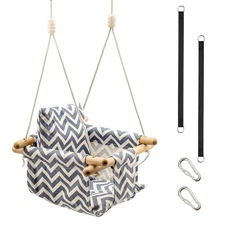 KINSPORY Toddler Baby Hanging Swing Seat Secure Canvas Hammock Chair with Soft B