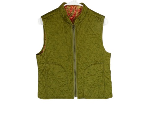 Womens Quilted Reversible Vest Size S Patty Kim Paisley Cottagecore Boho VTG - Picture 3 of 11