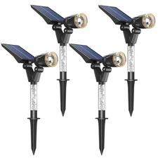 Solar Spot Lights Outdoor Waterproof IP65, 180 Lumens 5000K Cool White Solar ...