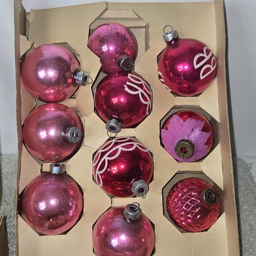 Brillante Brite Y Otros Adornos de Navidad Vidrio Rosa Plantilla Brillo Ombre Lote - Imagen 7 de 22