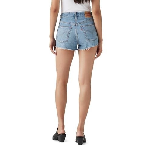 Levi's SWITCH STITCH Women's 501 Button Fly Cotton High-Rise Denim Shorts, US 29 - Picture 4 of 4