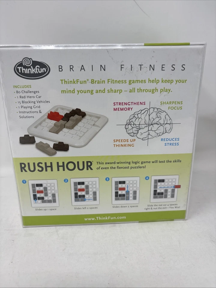 Rush Hour Sliding Block Logic Game • Brain Fitness Edition • 80 Challenges • New - Image 2 of 3