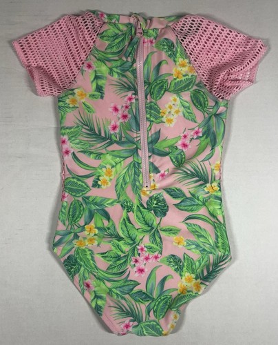 Art Class Girls medium (7/8) Tropical Flower 1PC Swim Swimsuit - Picture 2 of 3