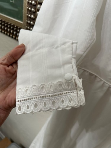 Maxi abito vintage Hilda Hawaii cotone bianco prateria cottage core matrimonio - Foto 3 di 9
