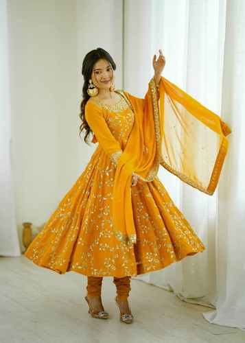 Abito Anarkali Salwar Kameez donna pronto all'uso Anarkali festa indiana abiti da sposa - Foto 63 di 69