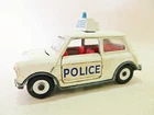 DINKY 250 AUSTIN MINI COOPER S POLICE CAR, WHITE. VINTAGE. GOOD.