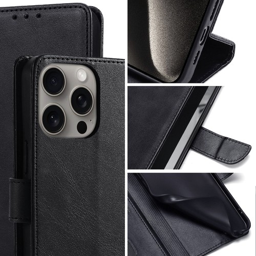 Wallet Case for iPhone XR 8 7 6S 11 12 13 14 Pro Max Plus Magnetic Leather Cover - Picture 11 of 24