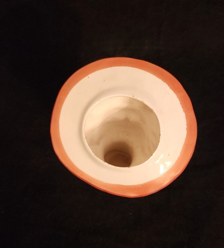 Florero Napco Vintage Cabeza de Dama Cabello Rubio Borgoña Vestido y Sombrero Perla Joyería  - Imagen 8 de 11