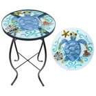  Patio Side Table Outdoor Accent Table Small Mosaic Table Coffee Table End 