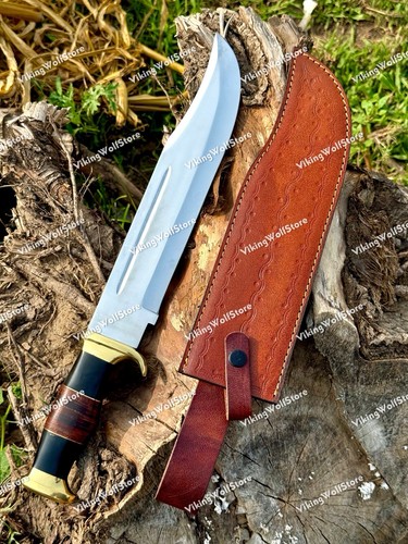 Cuchillo Bowie de supervivencia de 18" forjado a mano cocodrilo de caza Dundee alto pulido + funda - Imagen 10 de 14