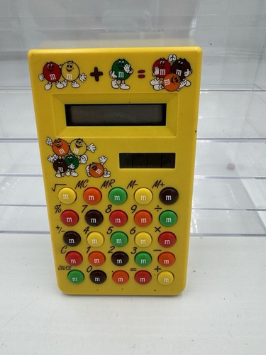 Vintage M&M's Peanut Candy Solar Powered Pocket Calculator Working Yellow - Picture 1 of 3