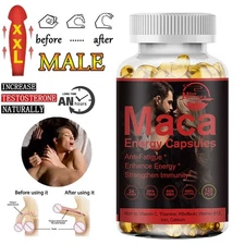 MACA ROOT Capsules Peruvian Maca Extract for Men Organic Vitamins 120 Softgels