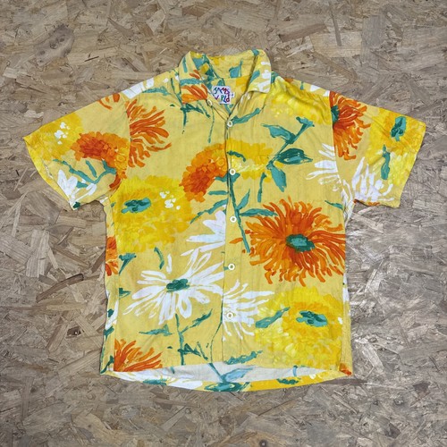 Camisa Hawaiana Jams World De Colección Para Hombres Pequeña Estampado de Araña Amarilla Floral Hecha en EE. UU. - Imagen 1 de 8