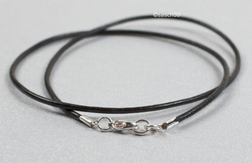 Lederkette nach MASS 1,5mm schwarz Lederhalsband Halskette Leder Lederband 55 MS - Picture 2 of 6