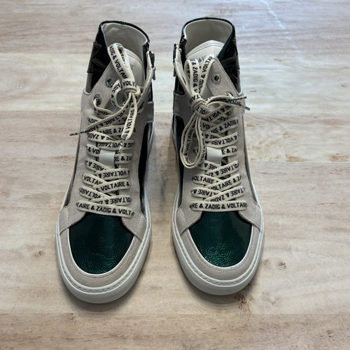 Neu im Karton Zadig & Voltaire Flash Wave Lack grün High-Top Sneakers Gr. 40 (US 9) - Bild 6 von 17