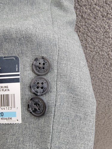 Nautica Heather Poplin Suit Jacket Big Boys 20 Light Gray Button Closure L/S - Picture 11 of 19