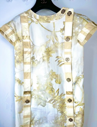 New Chanel 2018 Greece White Denim Gold Leather Mini Dress 34 36 2 4 Logo 18c S - Picture 22 of 22