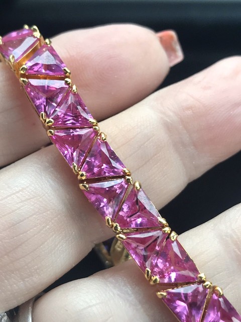 UTC PINK Sterling VERMEIL Tennis Bracelet 6.25 FOR A ...