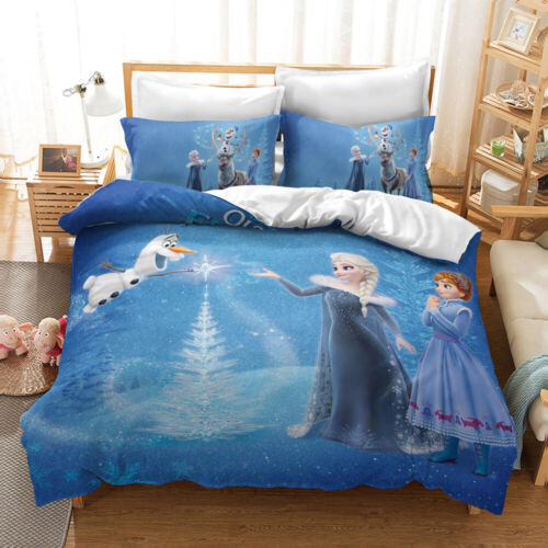 Frozen Princess Elsa Anna Doona Duvet Cover Bedding Set Single Double Queen - Picture 23 of 47