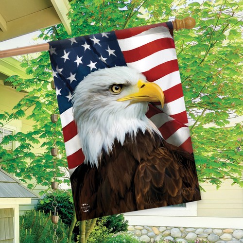 American Eagle Patriotic House Flag USA 28" x 40" Briarwood Lane - Picture 3 of 4