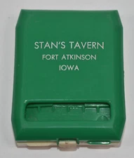 Vintage Stan's Tavern Ft Atkinson IA Advertising Plastic Match Book Case