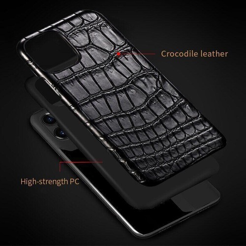 IPhone 15 Pro Max Real Alligator Abdomen Leather Case Crocodile Belly Skin Cover - Picture 7 of 26