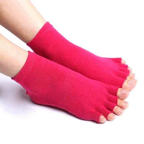 Durable Toeless Ankle Grip Yoga Pilates Socks Five finger Anti-Slip Open Toe New - Picture 14 of 16