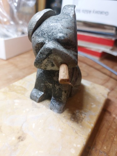 Seltene Bonzo Hund Churchill Stil Metallfigur aus dem Zweiten Weltkrieg mit Helm & Zigarre - Bild 12 von 16