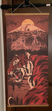 Samurai Spirit Warrior Vs Tiger Japan Retro Canvas Wall Art Print Poster 16 X 35
