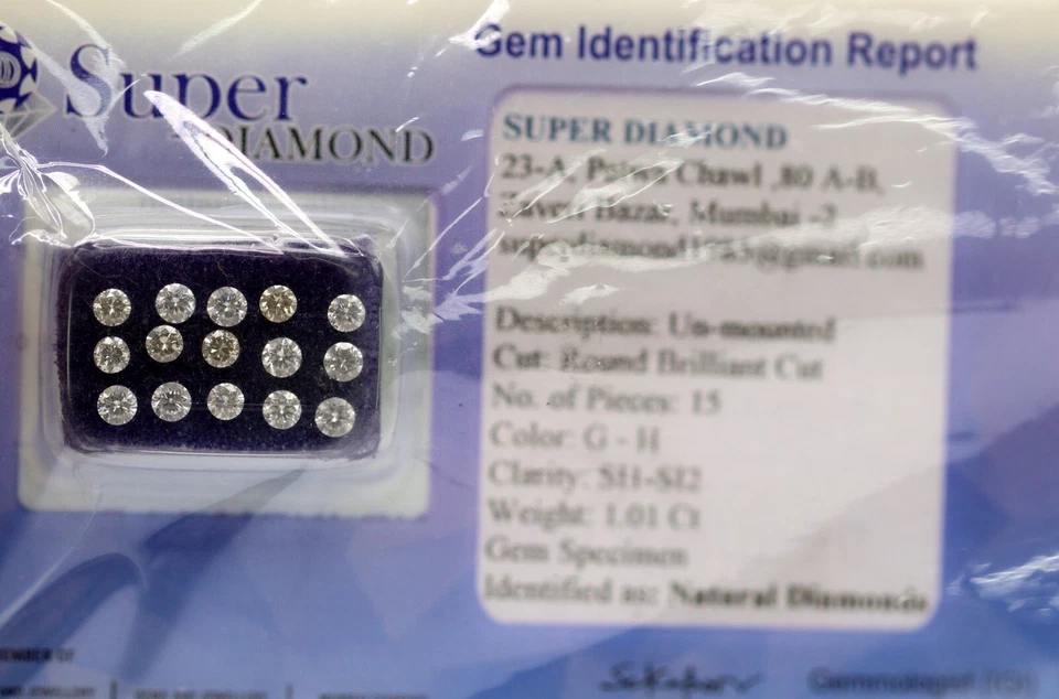 Brilliant Round Cut Diamond Lot 1.01 TCW Seal Pack Certified 100% Natural Gems - Image 3 of 4