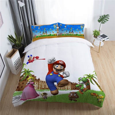 3d Super Mario Bros Game Kids Bedding Set Duvet Cover Pillowcase Comforter 3d Super Mario Bros Game Kids Bedding, Super Mario Bros Full Size Bedding