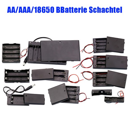 1 2 3 4 6 8 x AA/AAA/CR2032 Batteriehalter Geschlossener Kasten Schalter Kabeln - Bild 1 von 15