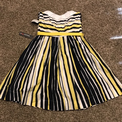 Teez Me Womens Size 9 Cotton Blend Blue Yellow Striped Dress NWT A41 - Picture 4 of 4