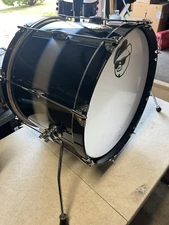 Pork Pie Hip Pig Mahogany 20 Diameter X 14 Bass Drum Black And Silver