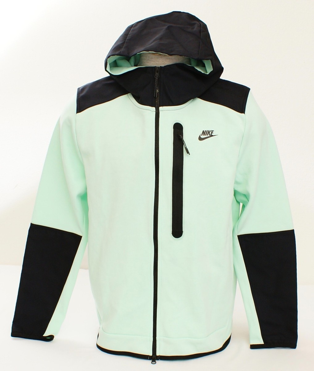 Nike Tech Fleece Green Full Zip Hoodie Top Overlay Jacket