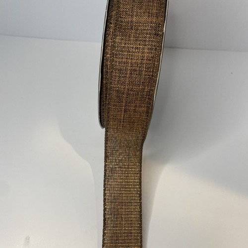 Member's Mark Christmas Bronze Brown Gold Mix 50 Yards Wired Edge Ribbons 1.5”W - Picture 3 of 5