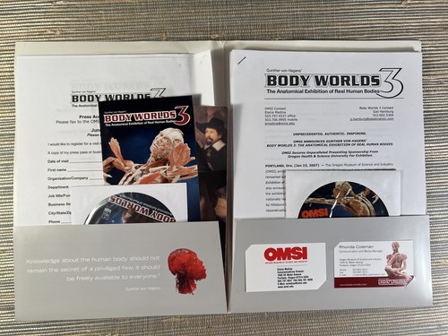 Gunther von Hagen Body Worlds 3 Press Kit Packet OMSI Portland Oregon 2007 2 DVD - Picture 3 of 7
