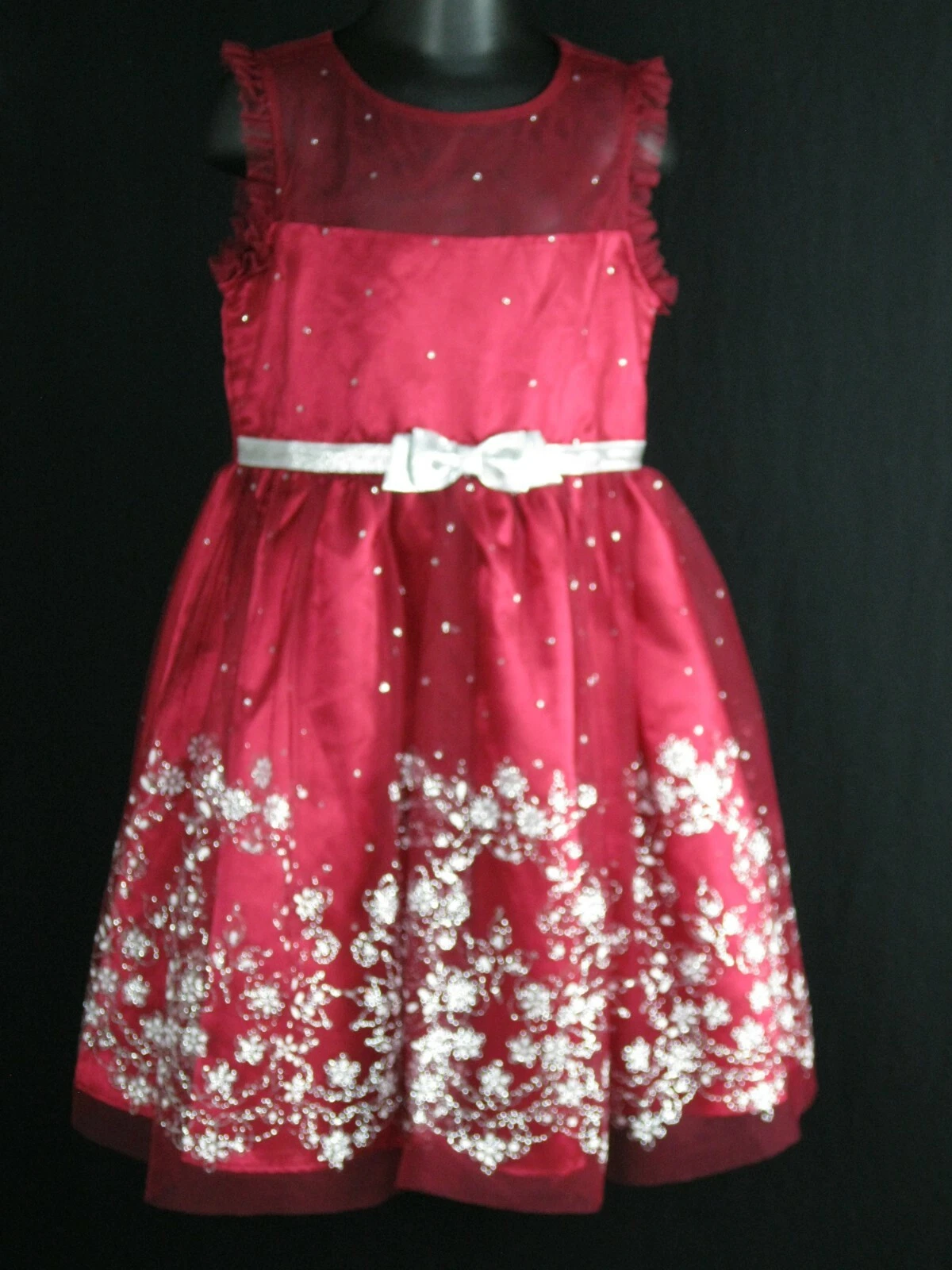 Jona Michelle Girls Sz 5 Easter Maroon Dress w/ Silver Bling Floral NWOT
Opens in a new window or ta