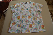 Women's MG Medgear Short Sleeve Scrub Top Size Small S 