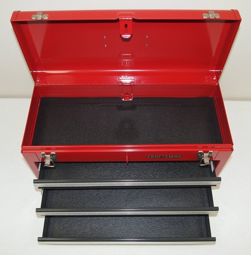¡¡N Como Nuevo!! CAJA DE HERRAMIENTAS PORTÁTIL ARTESANO 3 cajones de metal rojo de colección (20,5" x 12" x 8,5") - Imagen 9 de 11