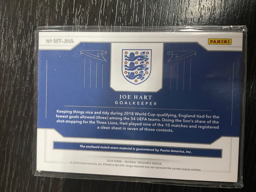 2018 Panini NATIONAL TREASURES Joe Hart Game Patch Jersey Relics /99 England - Picture 2 of 2