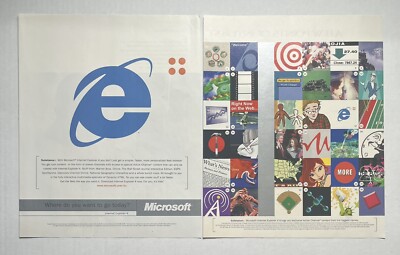 Microsoft Internet Explorer 4 1998 Vtg Print Ad retro computer software